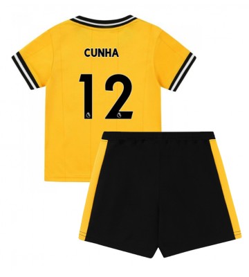 Lacne Dětský Futbalové dres Wolves Matheus Cunha #12 2023-24 Krátky Rukáv - Domáci (+ trenírky)